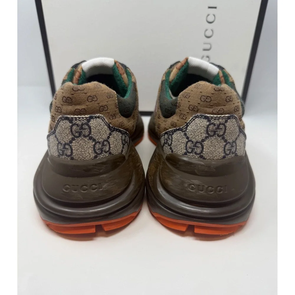 Gucci Rhyton GG Monogram Sneaker Beige/Brick Red Size 10 US 9 Gucci